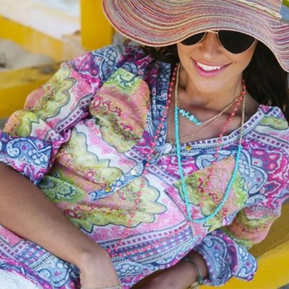 📦Bundle for $5! Light cotton colorful summer top sz L-XL (12-14)